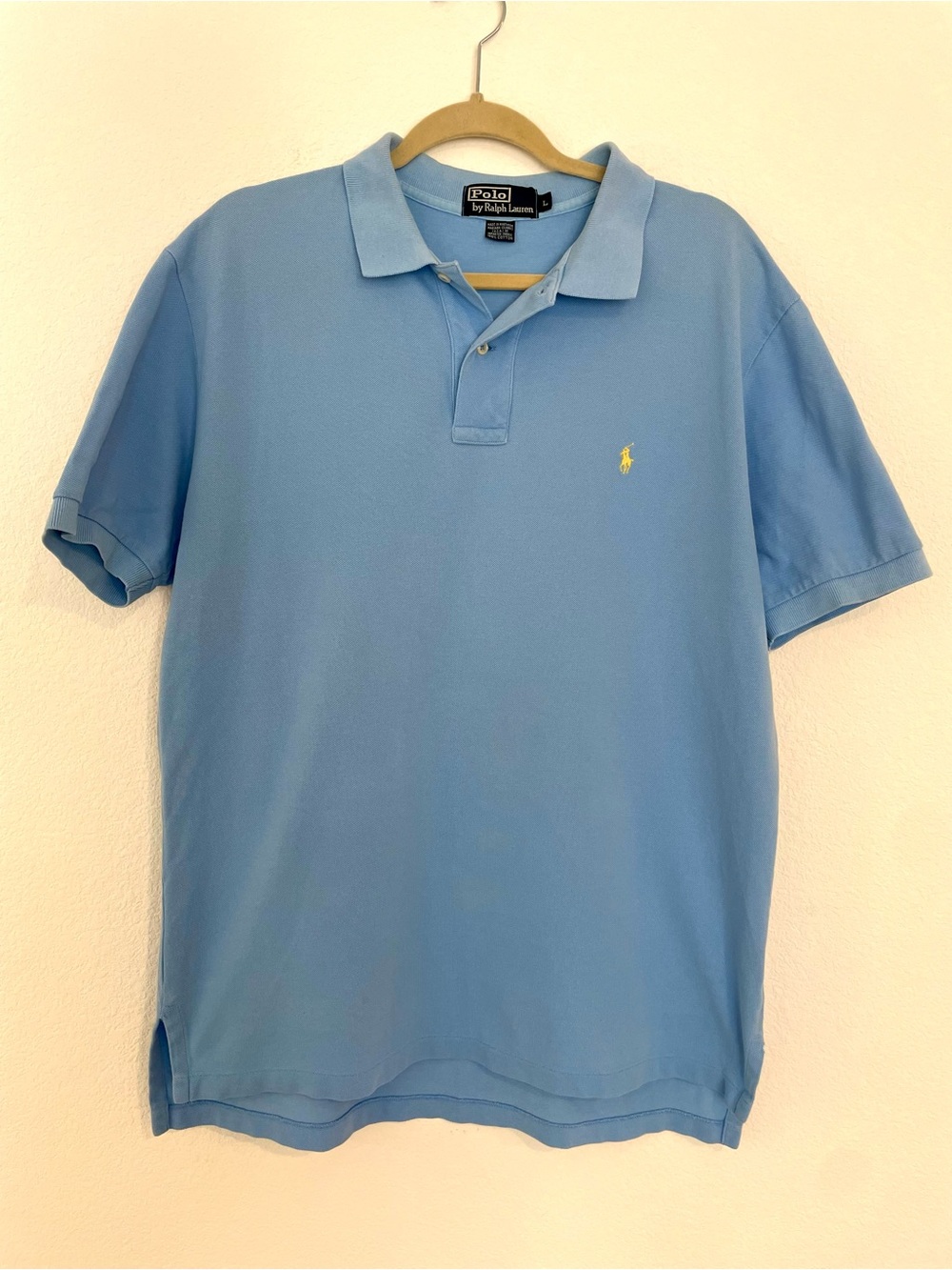 Polo by Ralph Lauren Sky Blue Short Sleeve Cotton Polo with Yellow Pony